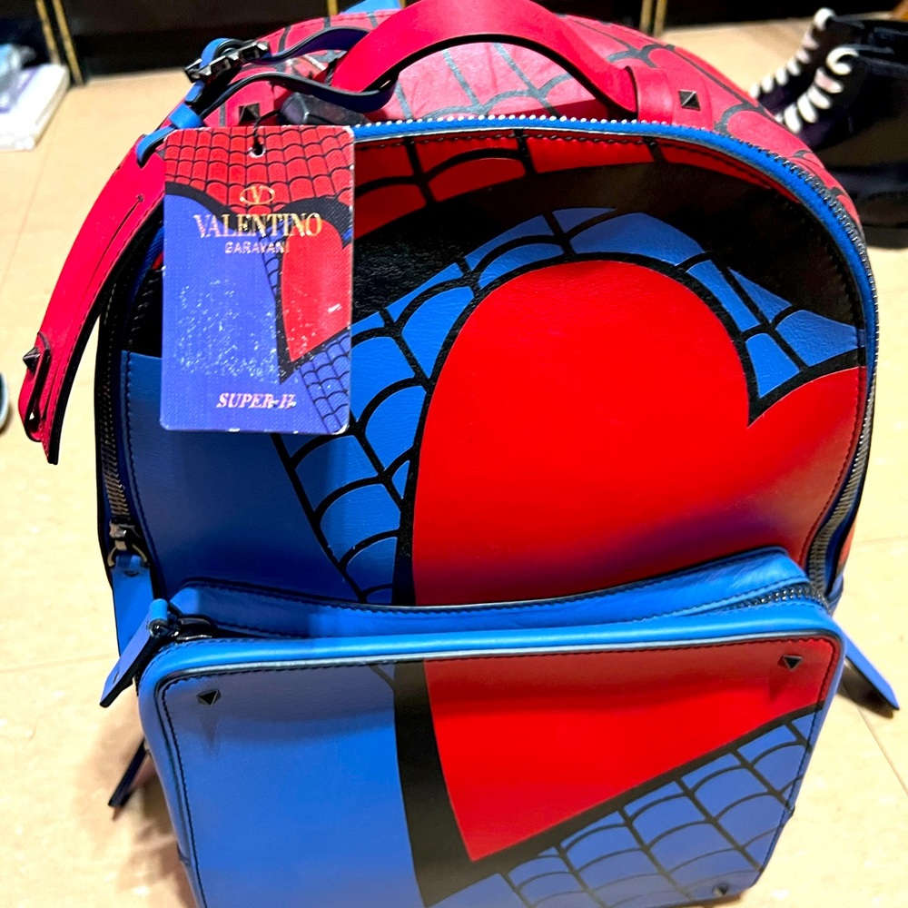 Valentino Garavani Studded Spiderman Leather Backpack Unisex